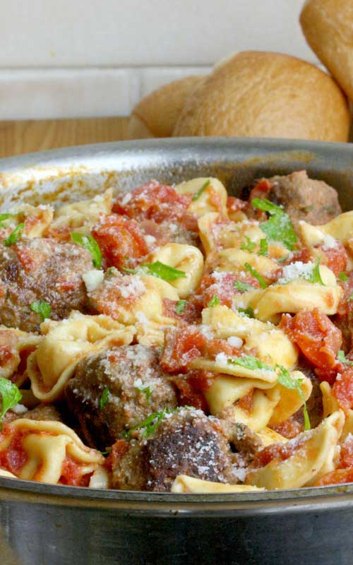Skillet Tortellini & Meatballs