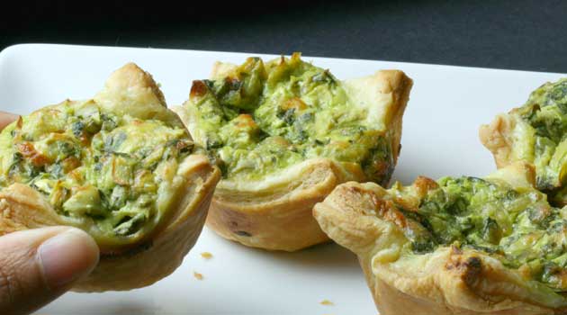 Spinach Artichoke Puff Pastry Cups Recipe - Flavorite