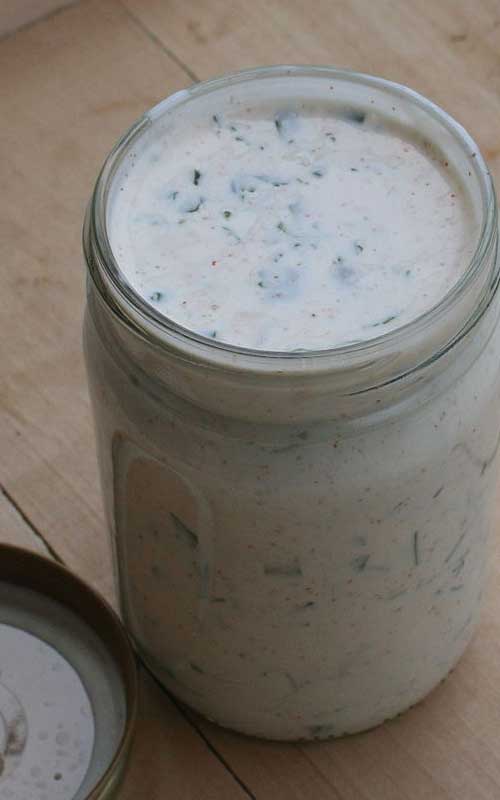 Recipe for Homemade Buttermilk Ranch Dressing - This Buttermilk Ranch Dressing is all-natural, loaded with herbs, simple to make, and so good that you'll never go back to store-bought!