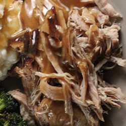 The meat from this Trisha Yearwood's Crock Pot Pork Loin was so tender it just fell apart when I tried to cut it...But what set this recipe above the other slow cooker pork recipes was the gravy!!!