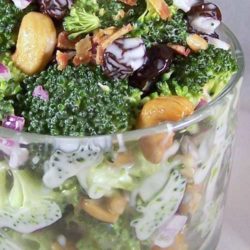 Recipe for Best Broccoli Salad EVER - I do not usually enjoy raw broccoli, but I can eat this salad by the bowl full! Even the kids love it!