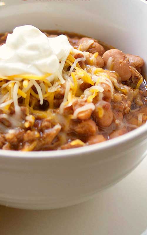 Recipe for Crock Pot Chili with Beans - This hearty chili has a mild flavor, perfect for families with kids. It's easy to customize and add your favorite toppings.