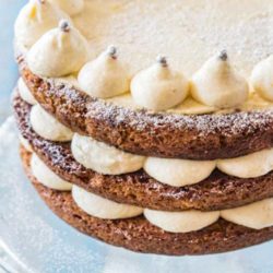 Recipe for Carrot Cake with Lemon Ginger Mascarpone Icing - Take an extra delicious carrot cake and top with an icing that is zesty and light and definitely not too sweet, and you get this not to be missed treat!