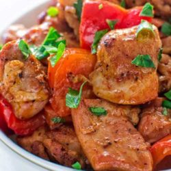 Recipe for Smoky Paprika Chicken - This quick and flavor-filled smoky paprika chicken seared with bell peppers makes a perfect 30-minute dinner!