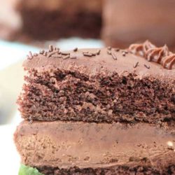 Recipe for Chocolate Cheesecake Cake - If you are in need of a chocolate fix, this is perfection! It’s chocolate, on chocolate, with yet even more chocolate!!