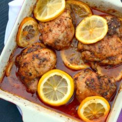 Recipe for Mediterranean Spiced Lemon Roasted Chicken - What we adore most about this roast chicken? We love how simple it is to make...along with the feast it will give your senses.