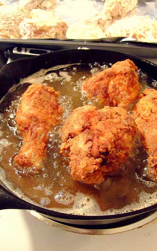 Unlike most fried chicken recipes I have tried, this Skillet Fried Chicken recipe creates a nice crunchy crust and very moist, tender meat. Not an easy combination to achieve.