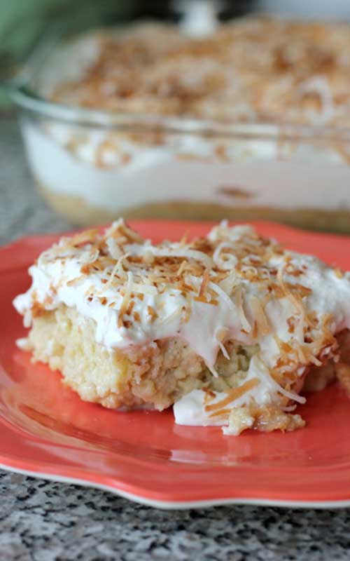 Recipe for Coconut Tres Leches Cake - Despite the detailed instructions, it is quite simple to make. And perfect for a party since it must be prepared ahead of time and allowed to refrigerate.