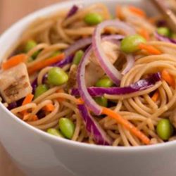 Recipe for Sesame Asian Noodle Chicken Salad - A refreshing light pasta salad with a delicious Asian flair. Great for a summer cookout or picnic.
