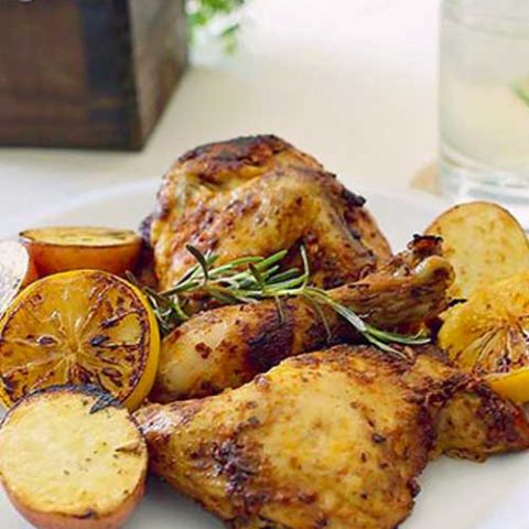 Recipe for Skillet Rosemary Chicken - Tasty rosemary from your herb garden and the fresh tart of lemon makes the dish explode with so much flavor that you’ll want to make this a weekly go-to meal for everyone to love.