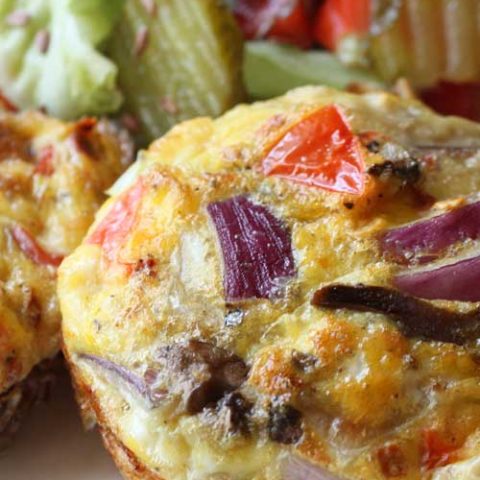 Recipe for Breakfast Omelet Muffins - Here is a great way to prepare breakfast for the whole family and not have to worry about eggs getting cold.