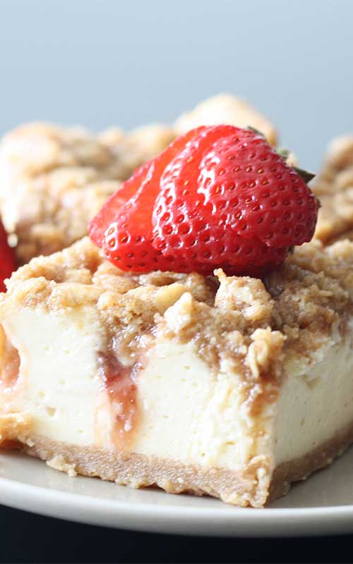 Recipe for Strawberry Cheesecake Bars - "Wow!" That's what the reaction will be when you serve these delectable Strawberry Cheesecake Bars.