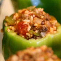 Recipe for Stuffed Peppers - What better way to get your veggies in than by eating stuffed peppers! Simple ingredients transform into a dish your entire family will enjoy.