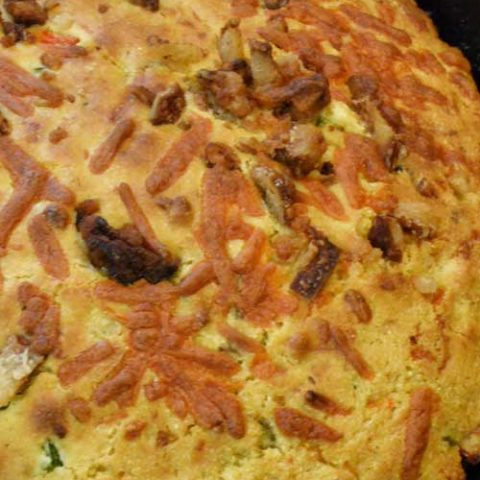 The crispy edges make this Bacon Cheddar Jalapeno Cornbread hard to beat and the perfect side to complete any Southern style meal...and who doesn't love bacon and cheese?
