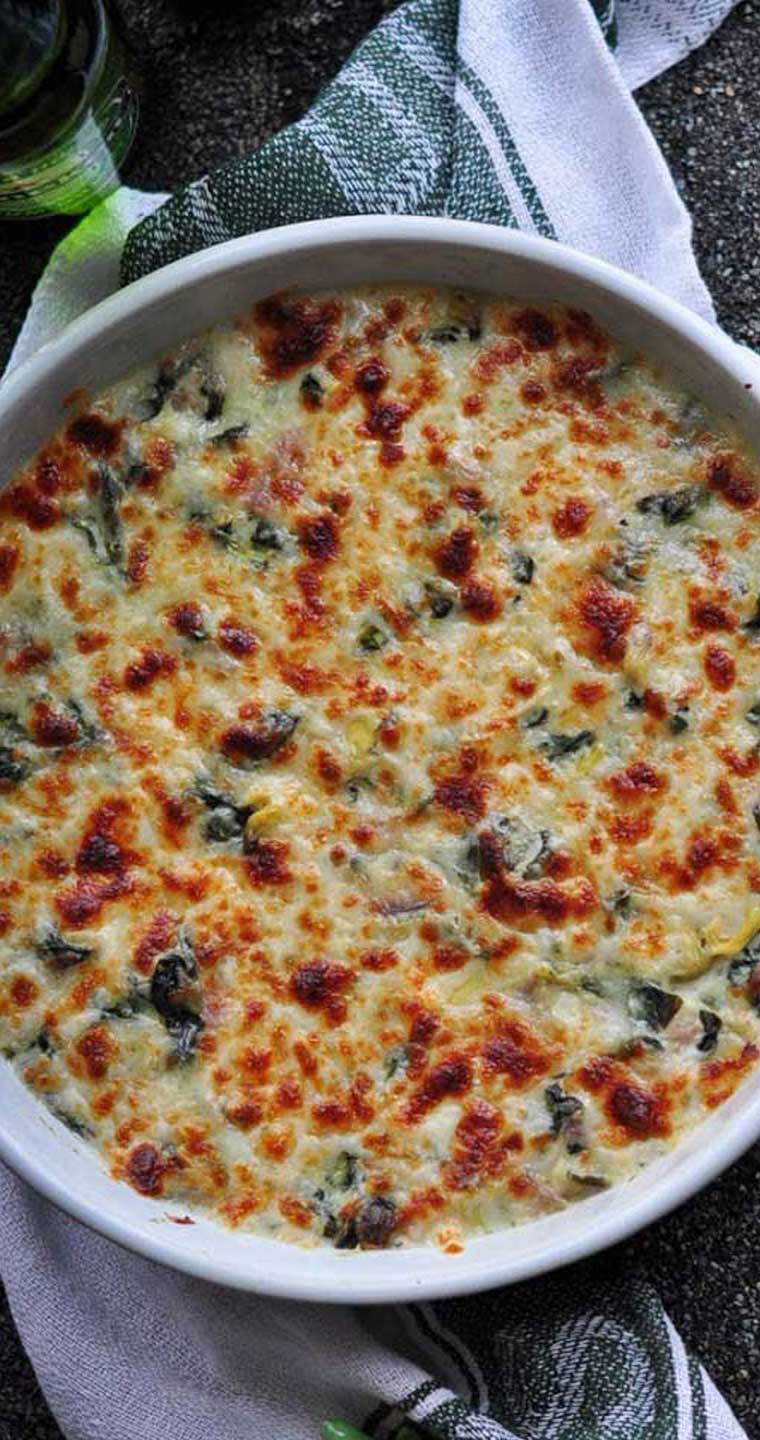 Baked 3 Cheese Spinach and Artichoke Dip