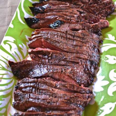 Grilled Balsamic and Soy Marinated Flank Steak Recipe