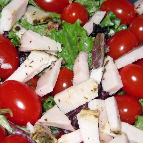 Roasted Pork Tenderloin Caesar Salad